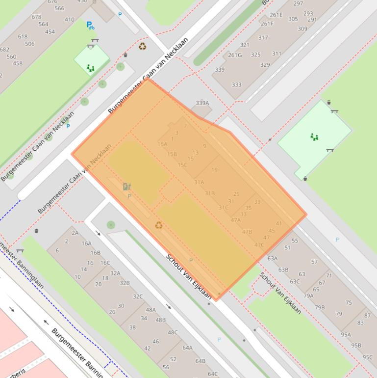 Kaart van postcodegebied 2262XK.