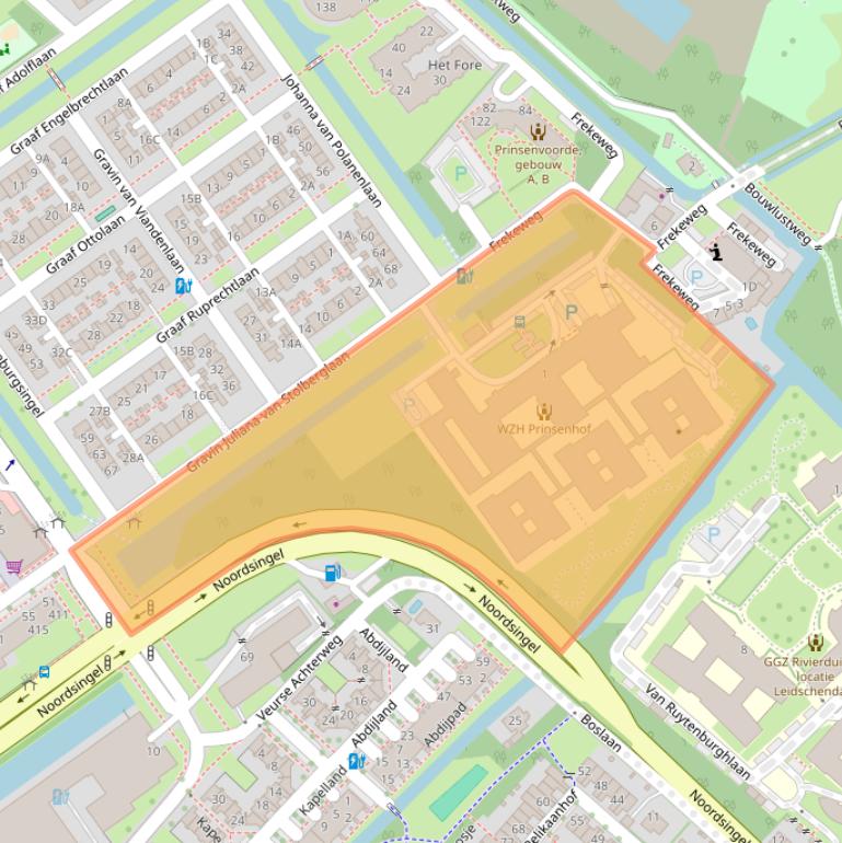 Kaart van postcodegebied 2263AA.