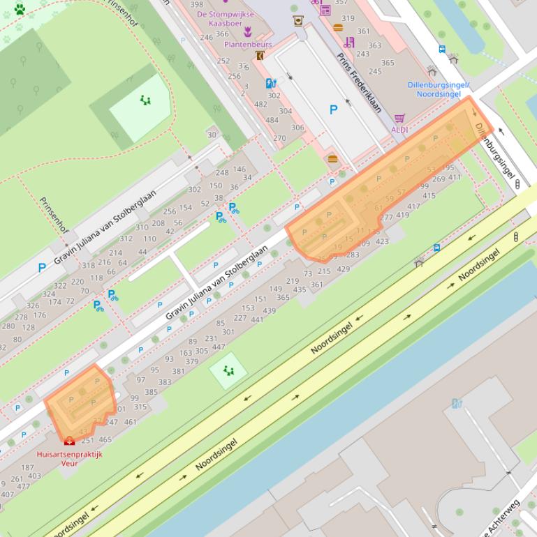 Kaart van postcodegebied 2263AB.