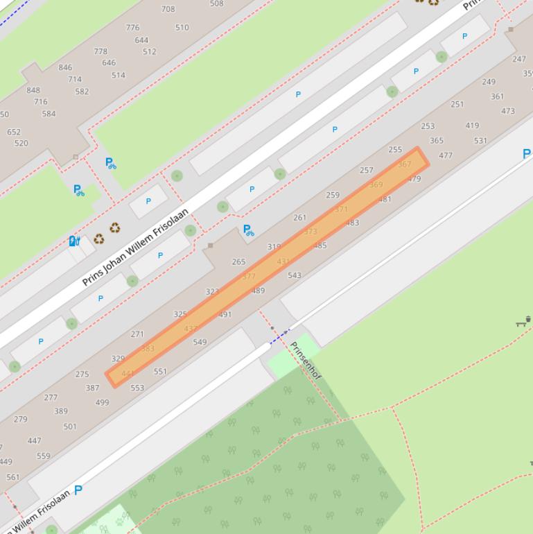 Kaart van postcodegebied 2263CM.