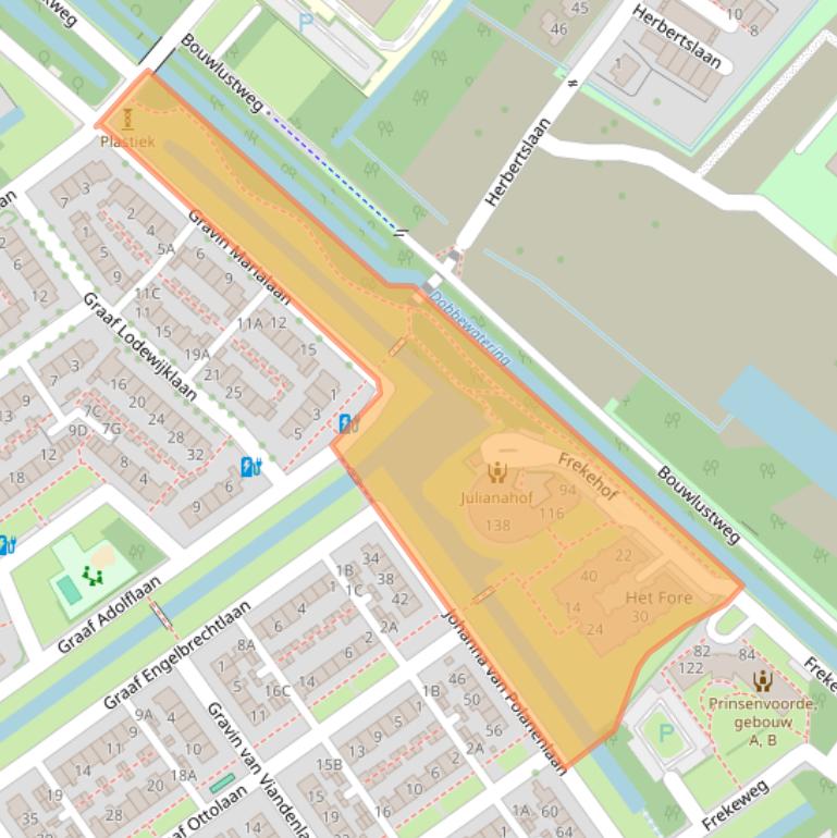 Kaart van postcodegebied 2263KA.