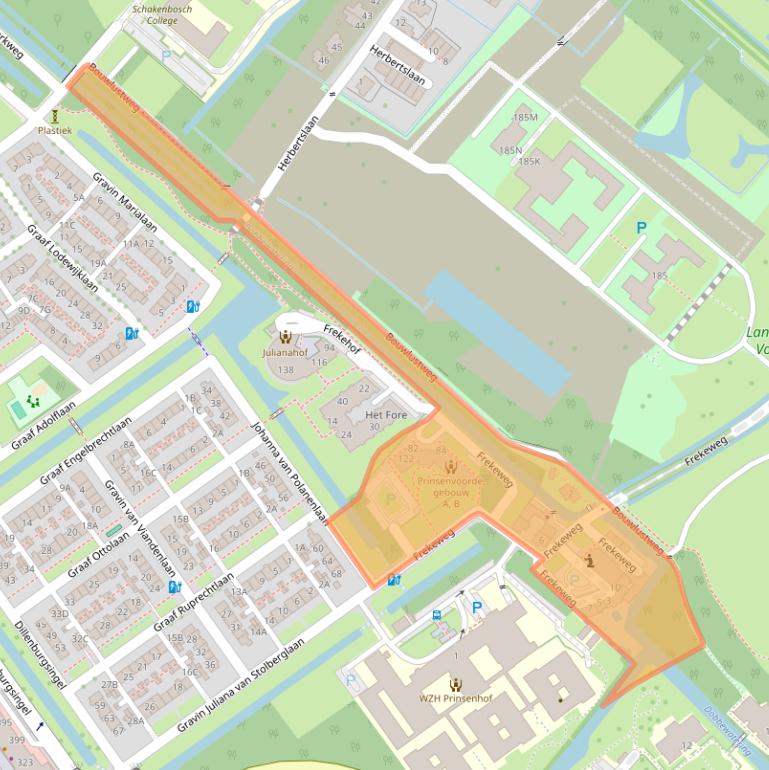 Kaart van postcodegebied 2263KB.