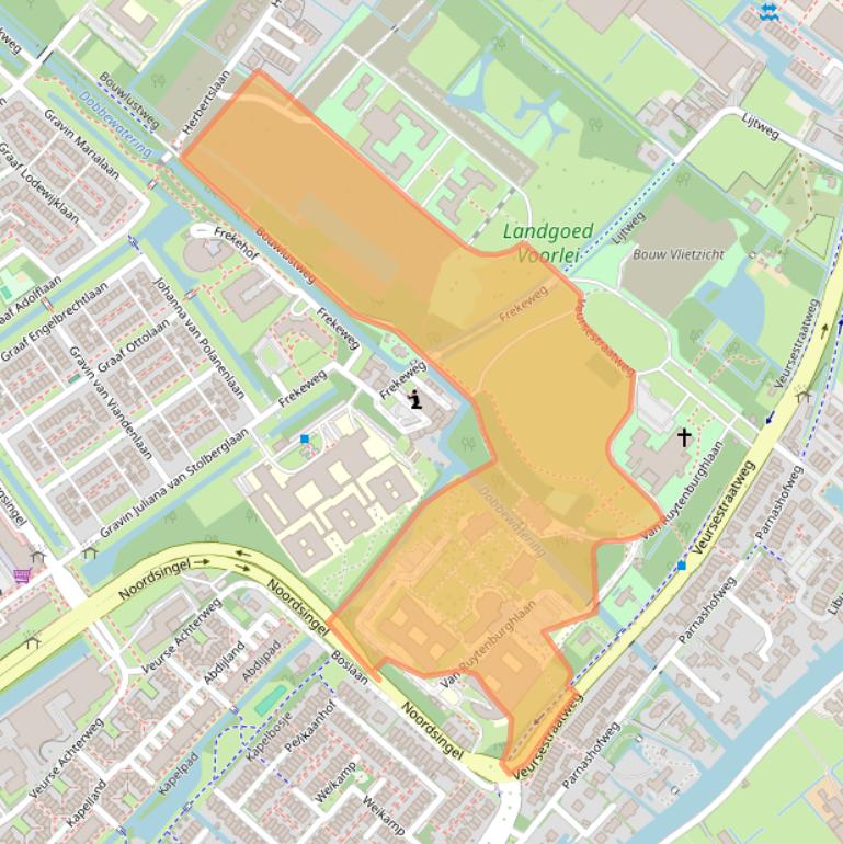 Kaart van postcodegebied 2263KG.