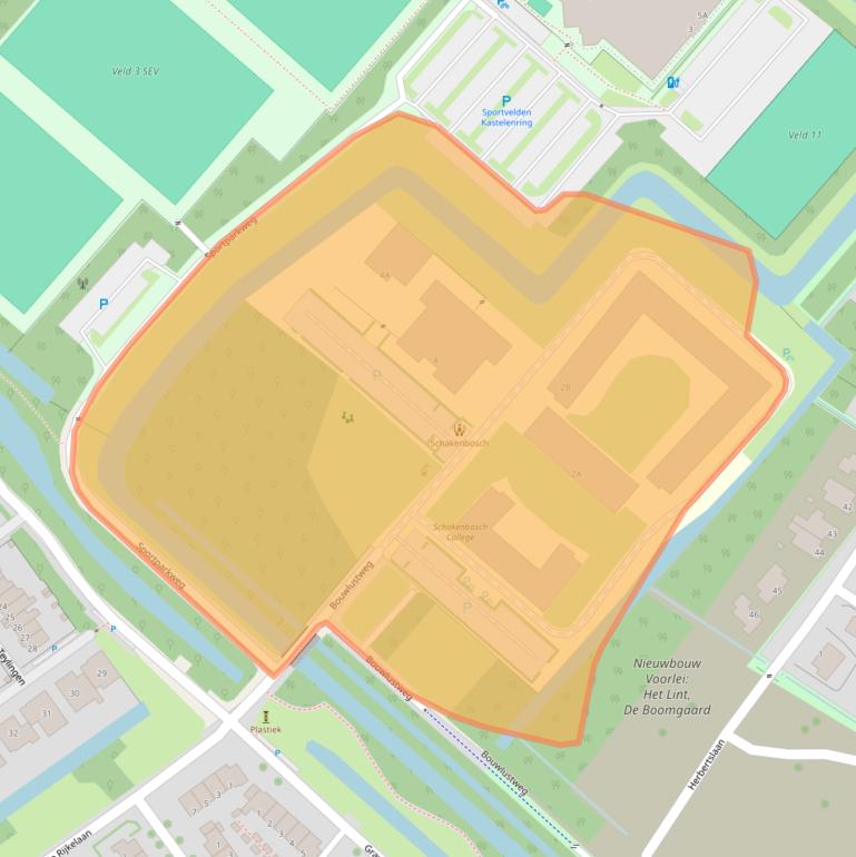 Kaart van postcodegebied 2263SZ.