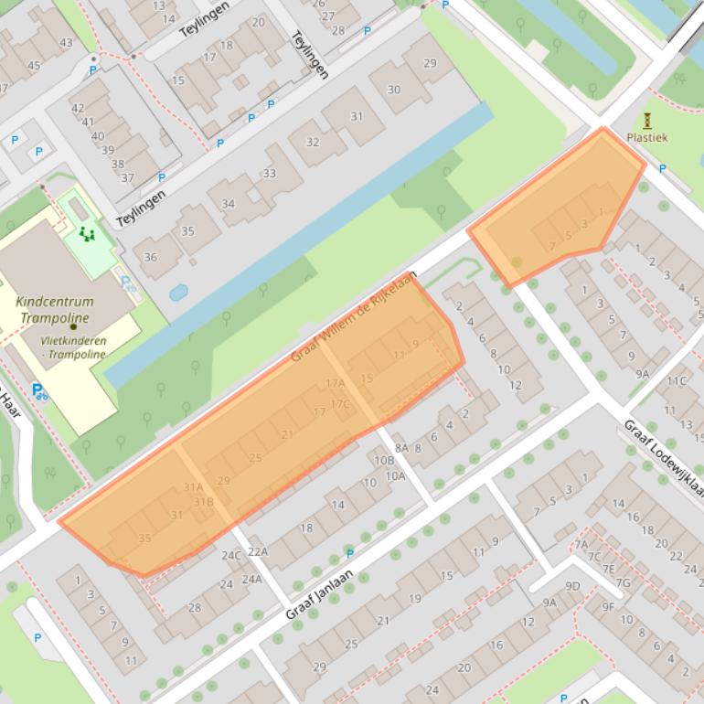 Kaart van postcodegebied 2263TK.