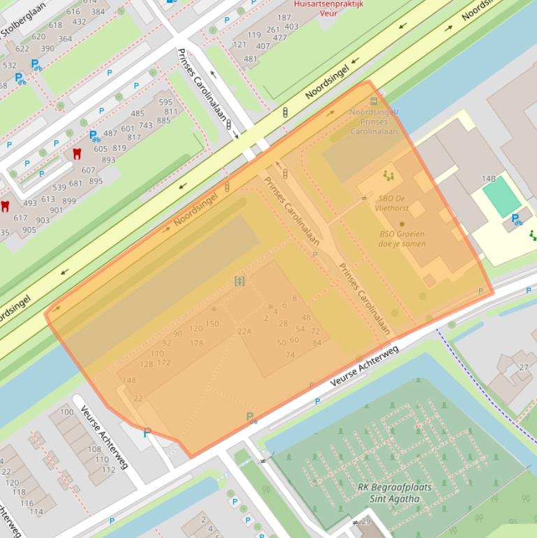 Kaart van postcodegebied 2263VJ.