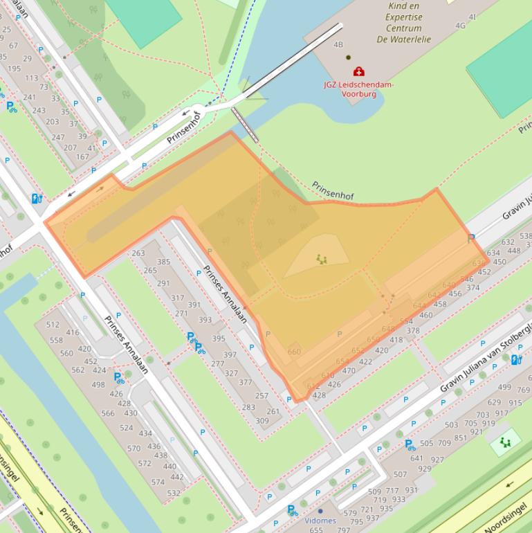 Kaart van postcodegebied 2263VZ.