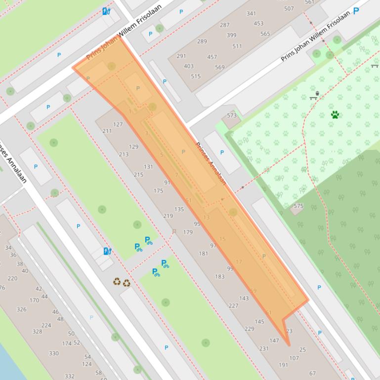 Kaart van postcodegebied 2263XA.