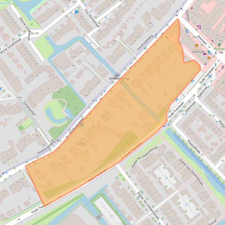 Kaart van postcodegebied 2264AC.