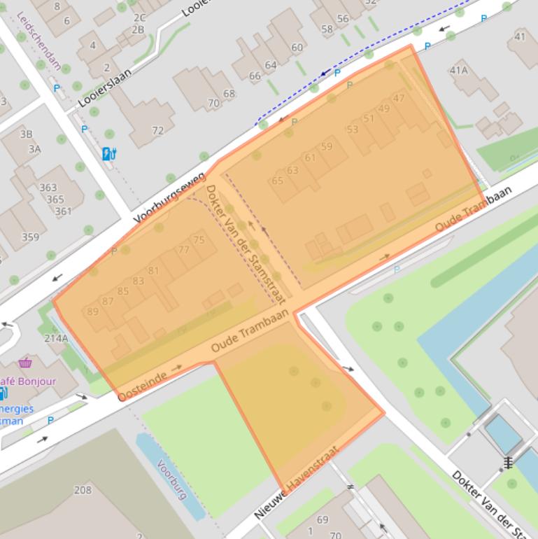 Kaart van postcodegebied 2264AD.