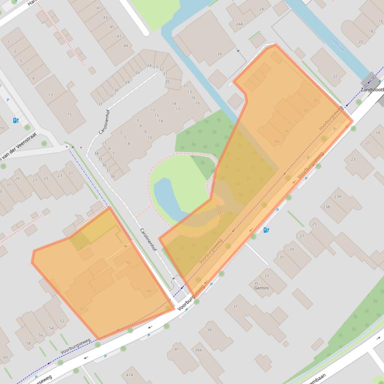 Kaart van postcodegebied 2264AG.