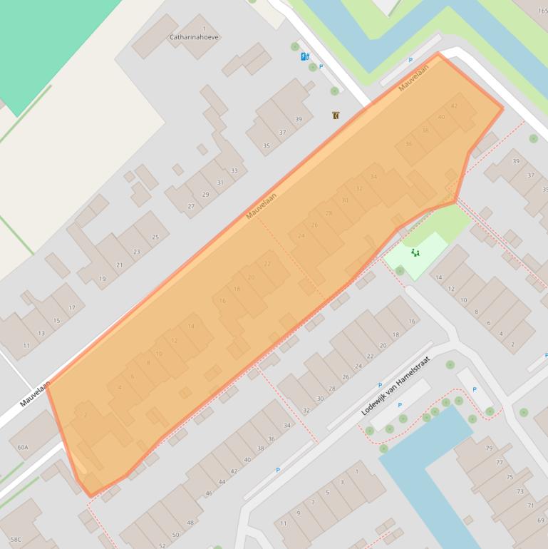 Kaart van postcodegebied 2264AK.