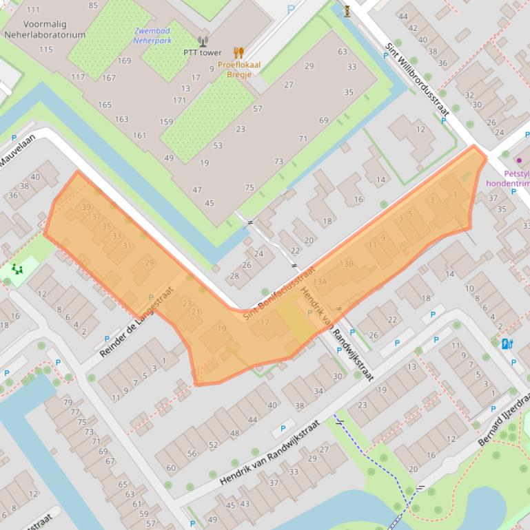 Kaart van postcodegebied 2264AL.