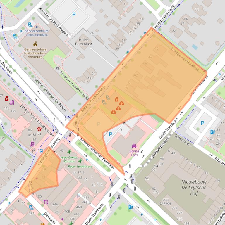 Kaart van postcodegebied 2264BD.