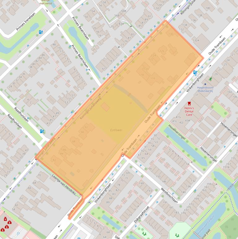 Kaart van postcodegebied 2264BE.