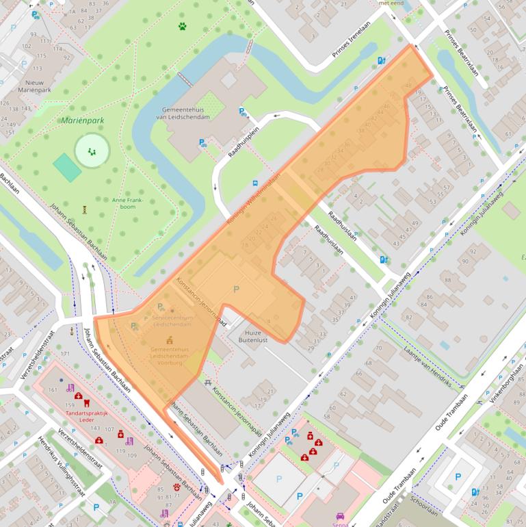 Kaart van postcodegebied 2264BM.