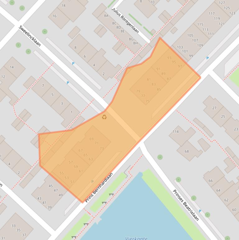 Kaart van postcodegebied 2264CB.