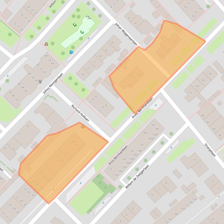 Kaart van postcodegebied 2264CC.