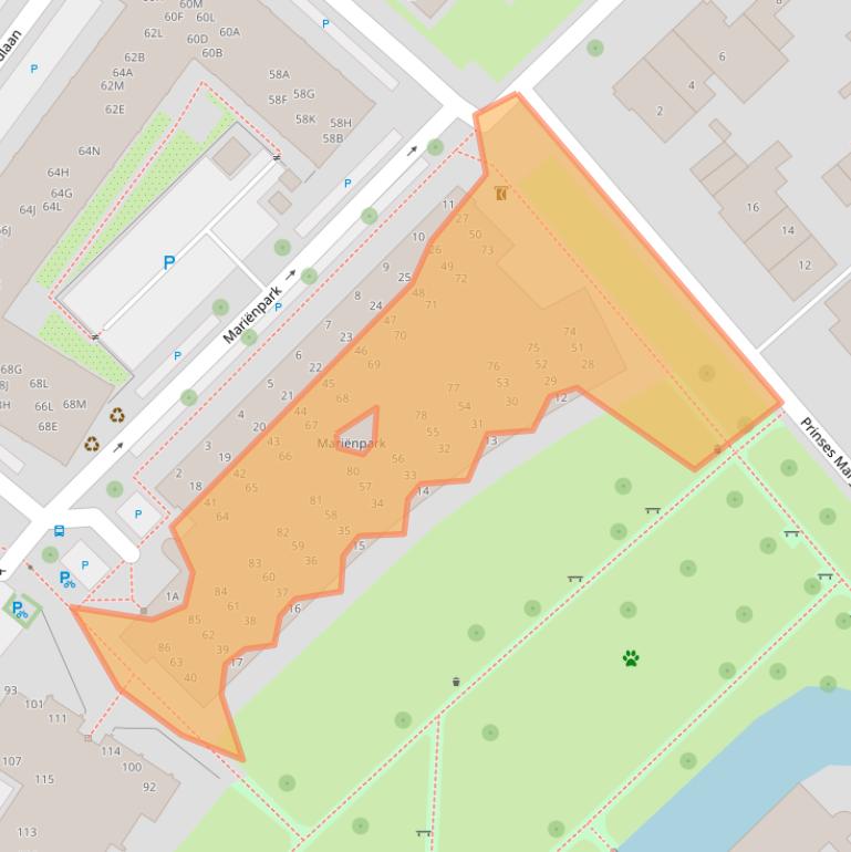 Kaart van postcodegebied 2264CJ.