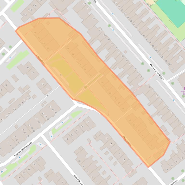 Kaart van postcodegebied 2264CW.