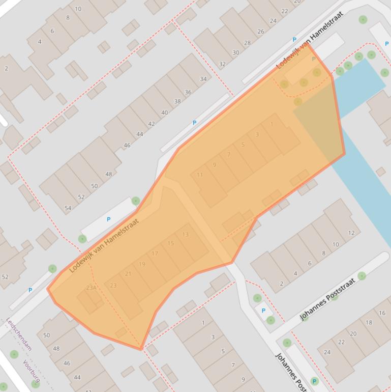 Kaart van postcodegebied 2264DA.