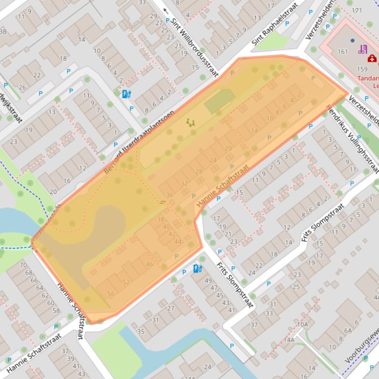 Kaart van postcodegebied 2264DK.