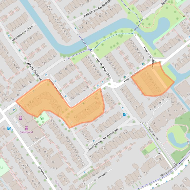 Kaart van postcodegebied 2264DP.