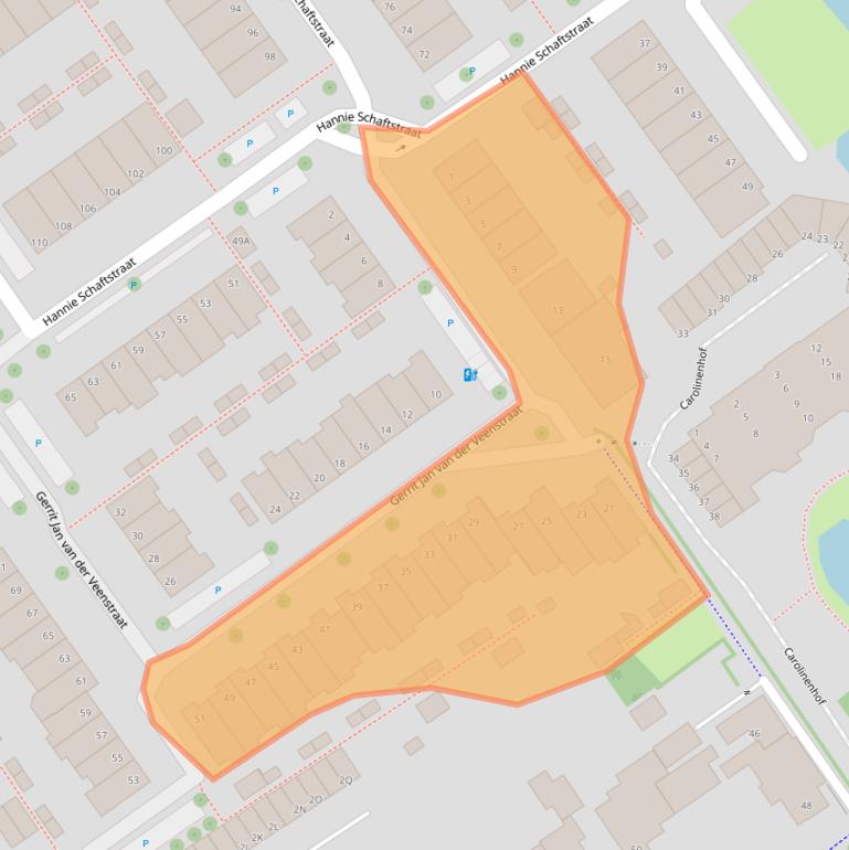 Kaart van postcodegebied 2264DS.