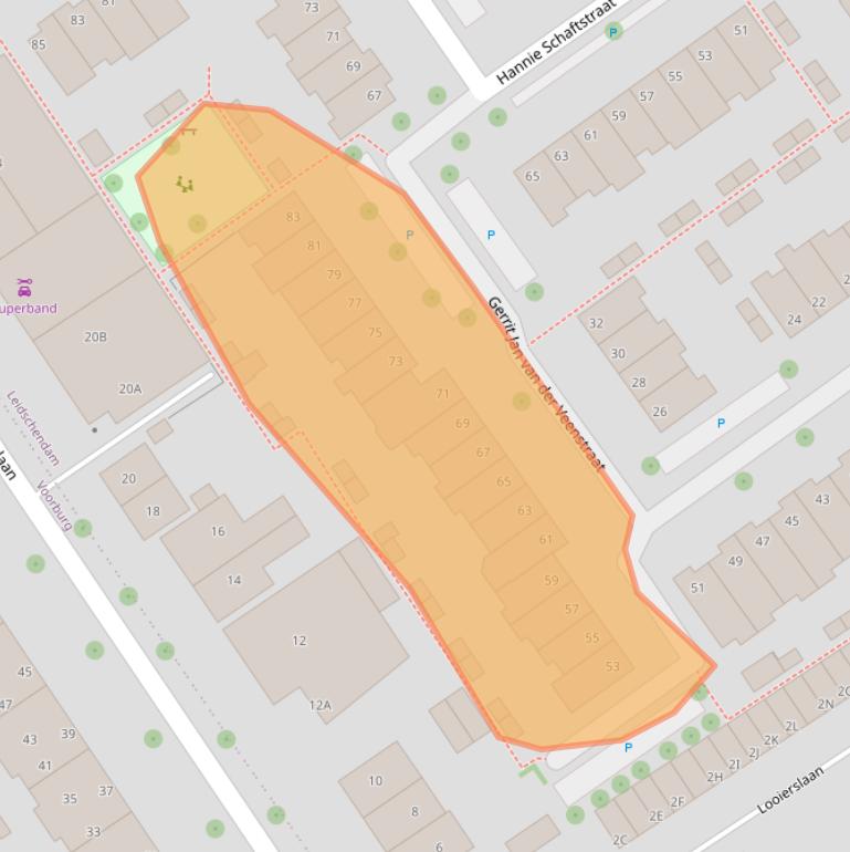 Kaart van postcodegebied 2264DT.
