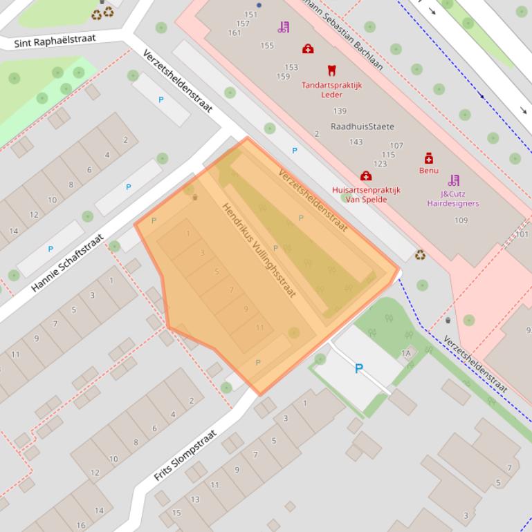 Kaart van postcodegebied 2264DX.