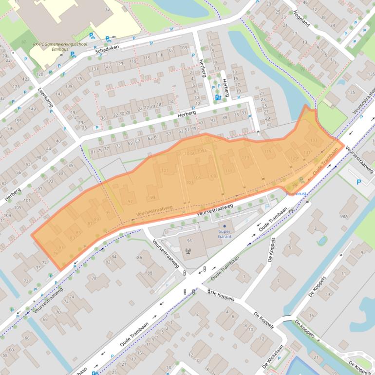 Kaart van postcodegebied 2264EC.
