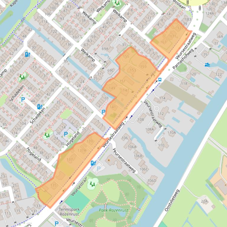 Kaart van postcodegebied 2264ED.