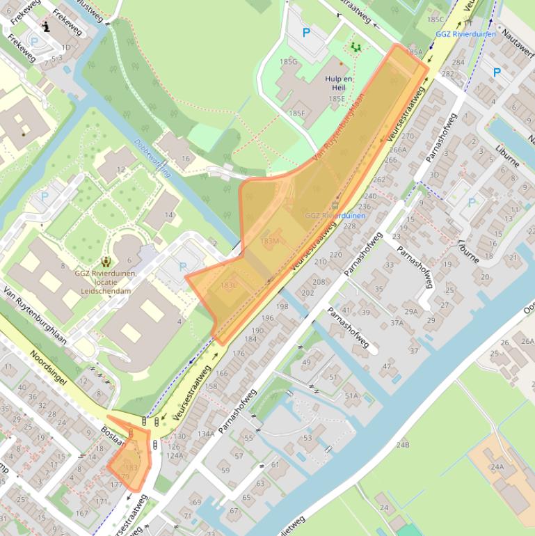 Kaart van postcodegebied 2264EE.