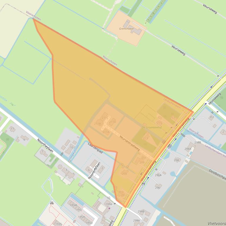 Kaart van postcodegebied 2264EH.