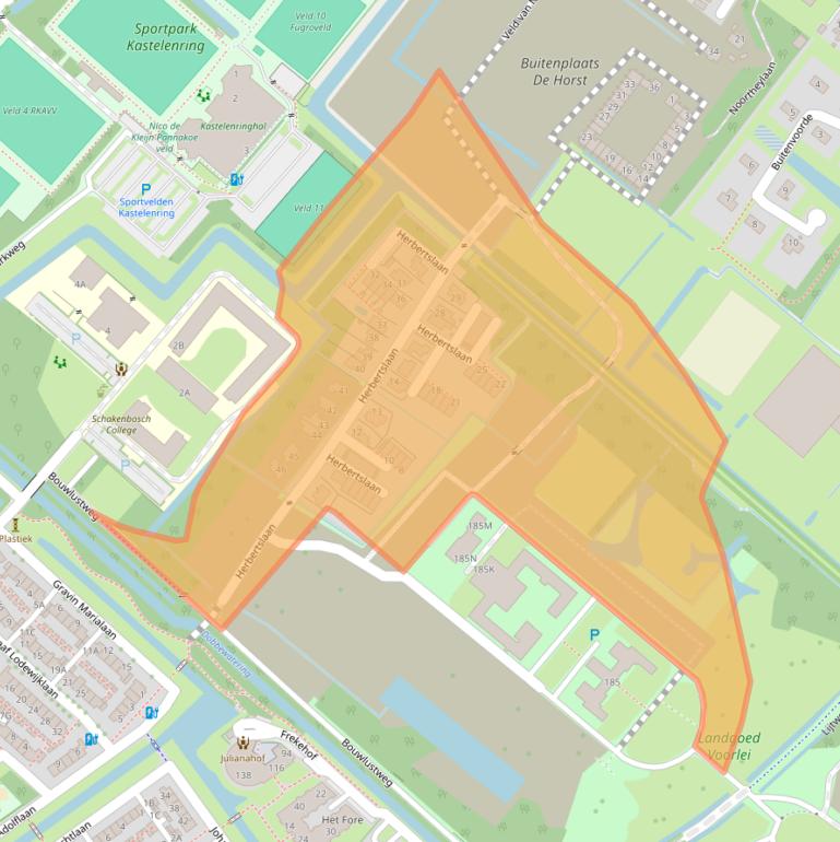 Kaart van postcodegebied 2264EL.