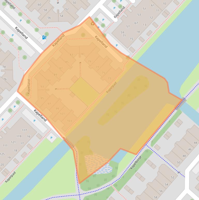 Kaart van postcodegebied 2264JB.