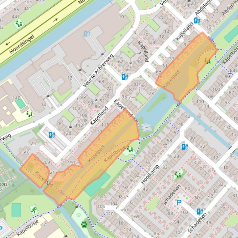 Kaart van postcodegebied 2264JE.