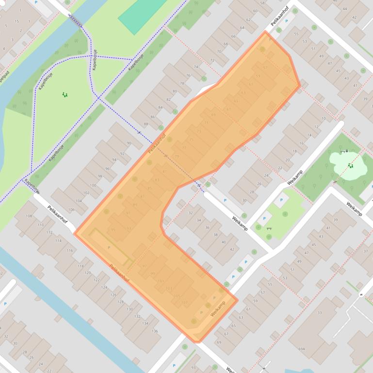 Kaart van postcodegebied 2264JH.