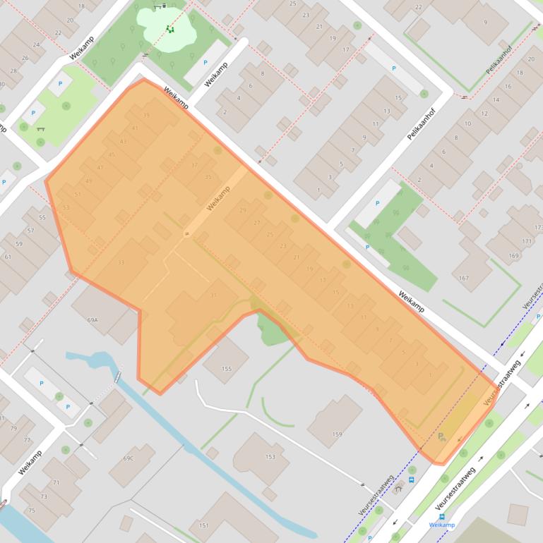 Kaart van postcodegebied 2264JN.
