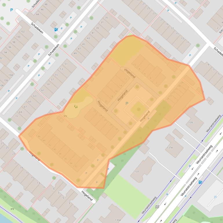 Kaart van postcodegebied 2264JZ.