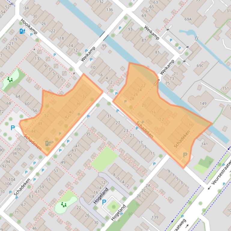 Kaart van postcodegebied 2264KB.
