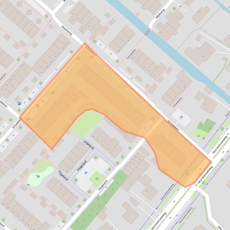 Kaart van postcodegebied 2264KH.