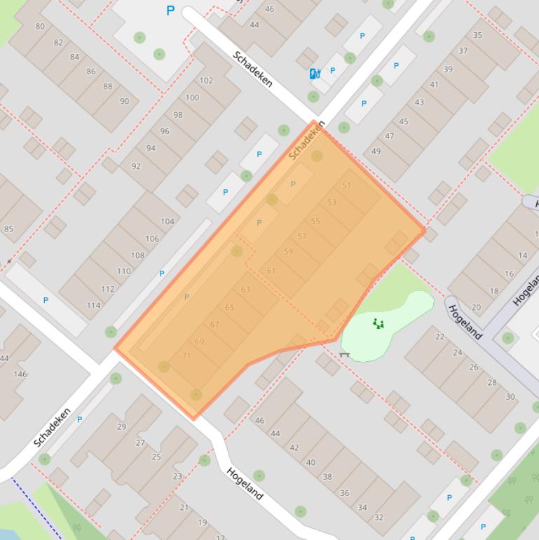 Kaart van postcodegebied 2264KJ.