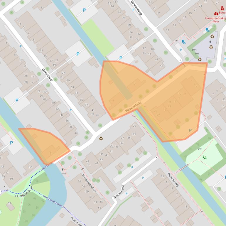 Kaart van postcodegebied 2264LA.