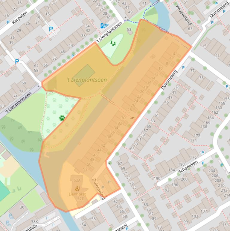 Kaart van postcodegebied 2264LC.