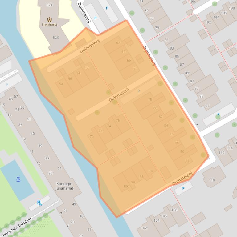 Kaart van postcodegebied 2264LD.