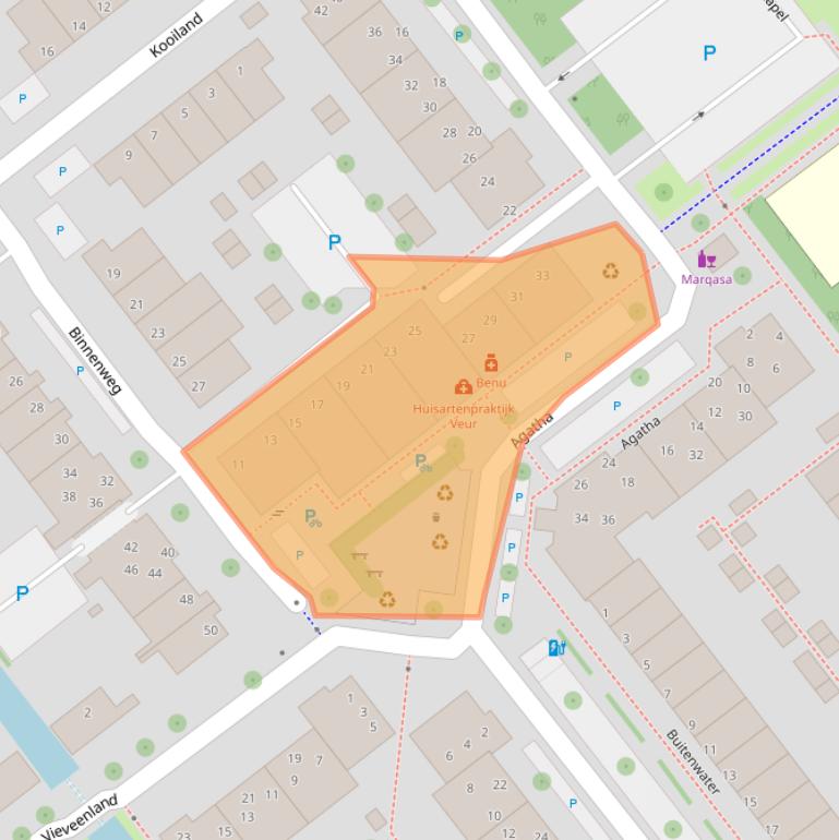 Kaart van postcodegebied 2264LM.