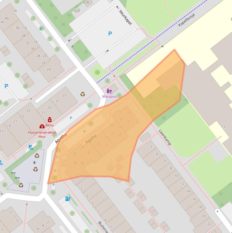 Kaart van postcodegebied 2264LN.