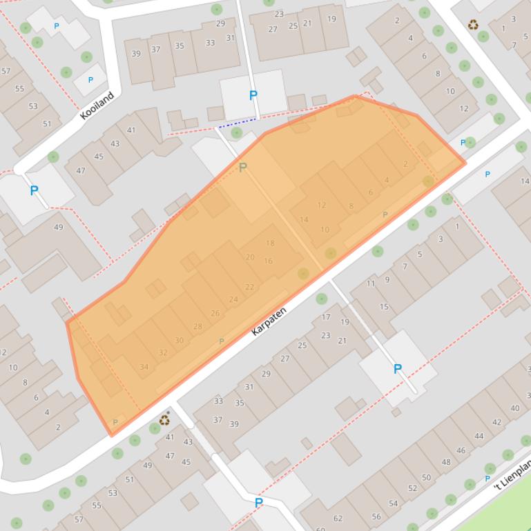 Kaart van postcodegebied 2264MG.