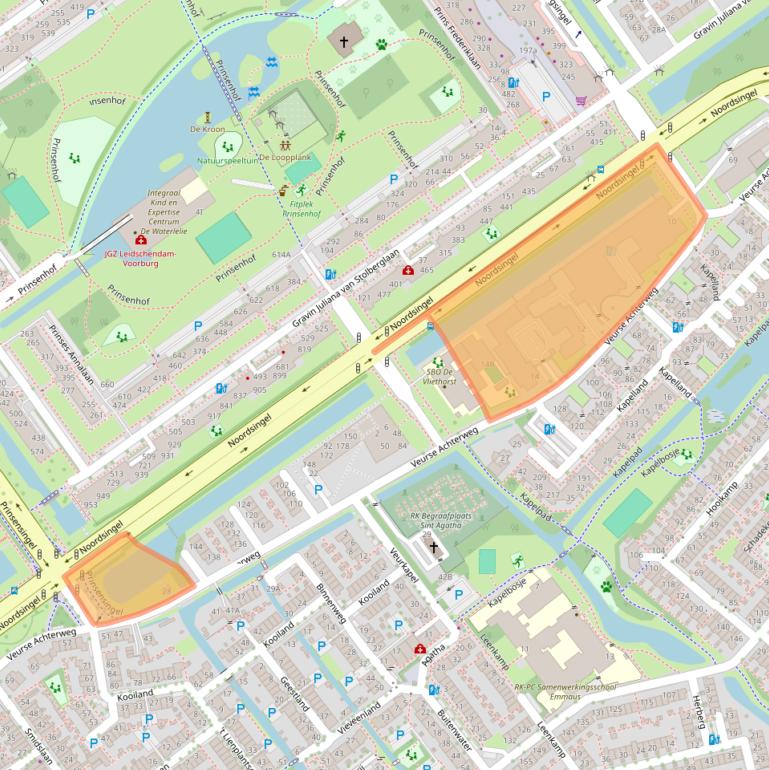 Kaart van postcodegebied 2264SG.